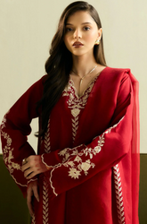 Zara Shahjahan - Winter 3PC Dhanak Embroidered Suit - SS0487